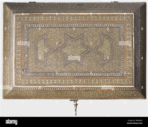a katamkari micro mosaic cabinet case persia qajar era 19th century rectangular case the