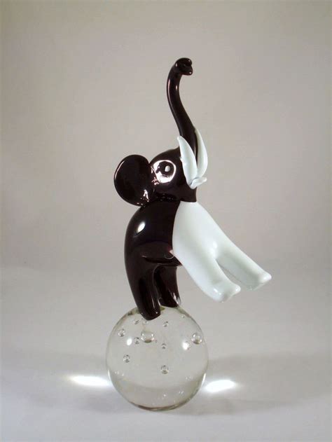 Vintage Murano Art Glass Elephant Figurine Signed L Zanetti Elephant