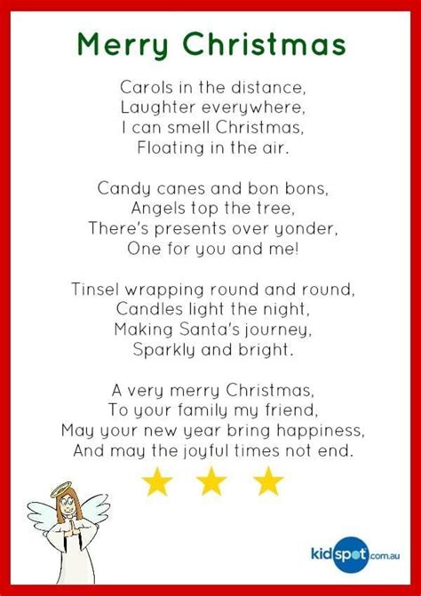 A Christmas Poem With Angels And Stars