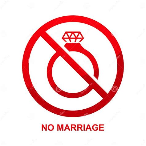 No Marriage Sign Isolated On White Background Stock Vector