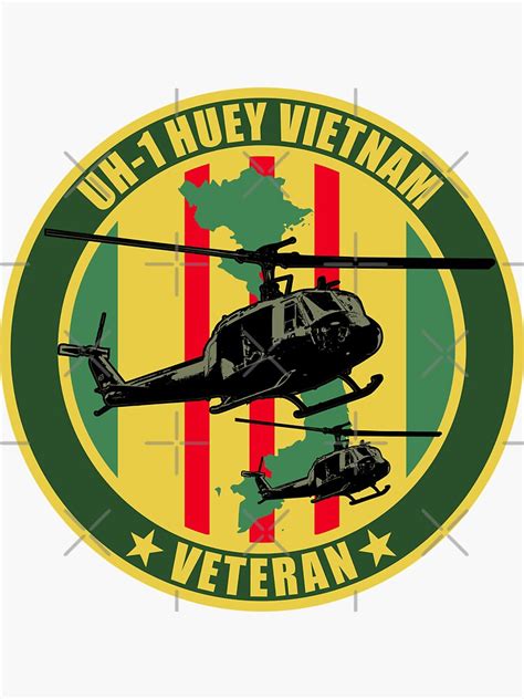 Uh 1 Huey Vietnam Veteran Sticker By Strongvlad Redbubble