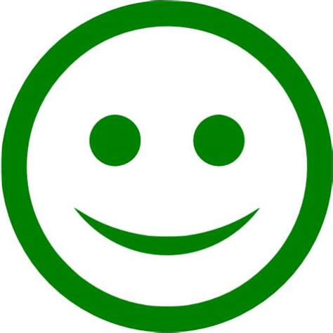 Green Happy Icon Free Green Emoticon Icons