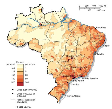 Map Of Brazil Population Population Density And Structure Of