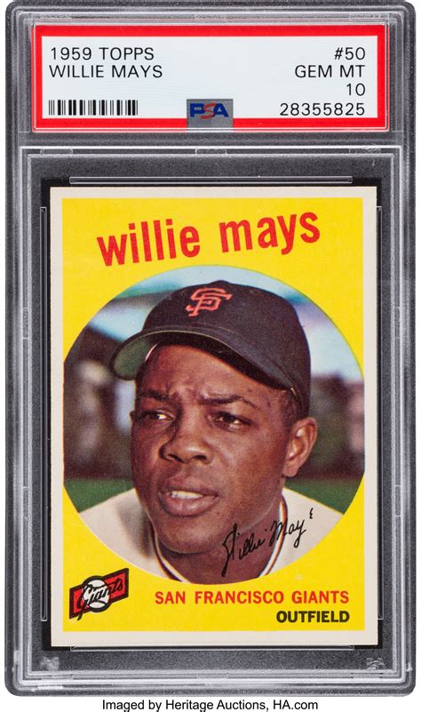1961 Topps Willie Mays Mvp 482 Baseball Card Hof Psa Ready