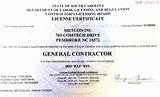 Pictures of South Carolina Construction License