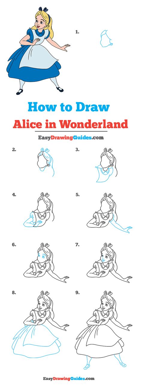 How To Draw Alice In Wonderland Really Easy Drawing Tutorial