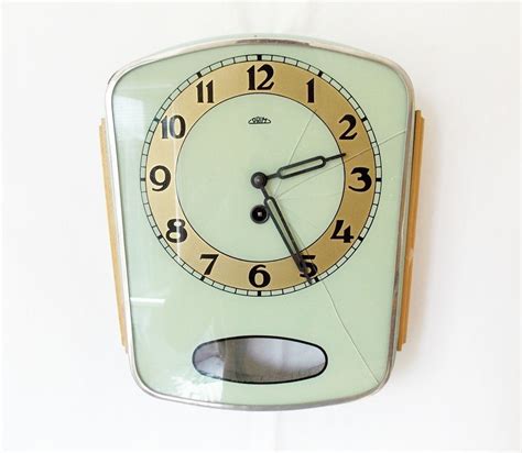 Vintage 1950s Kitchen Wall Clock Made In Czechoslovakia Vintage
