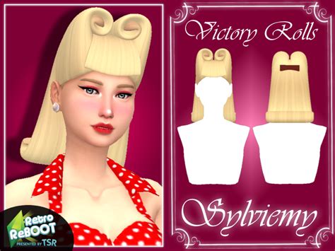 Sims 4 — Retro Reboot Victory Rolls By Sylviemy — New Mesh Maxis Match
