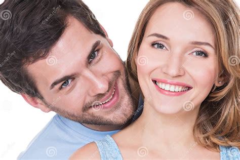 Closeup Portrait Of Beautiful Happy Couple Stock Image Image Of Life