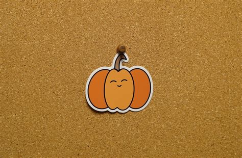 Pumpkin Stickers Set Of 3 Cute Sticker Set Three Pumpkin Etsy