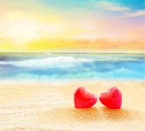 Два сердца на летнем пляже стоковое фото ©catwoman10 92389262