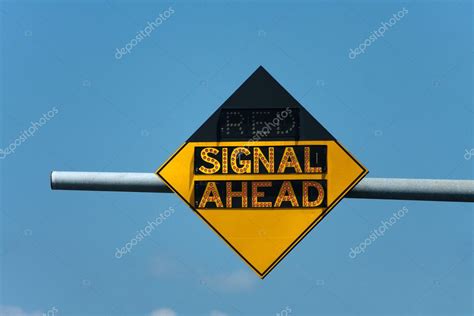 Red Signal Ahead Traffic Sign — Stock Photo © Arenacreative 8179612