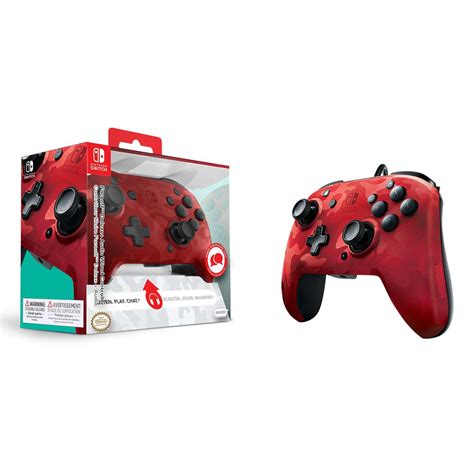 Pdp Faceoff Deluxe Audio Wired Controller Red Camo For Nintendo Switch
