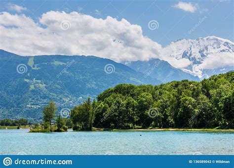 Beautiful Landscape With Lake In Chamonix France Stock Photo