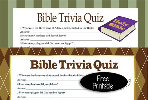 Free Printable Bible Trivia Quiz With Answer Key In 2022 Bible Trivia