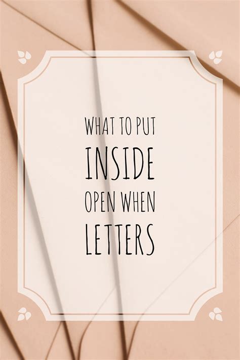 I moved into a house with my boyfriend in october and did not put him in my application. What to put inside 'Open When' letters: Day 1. Open When ...