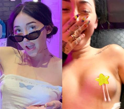 Noah Cyrus Topless And Fully Exposed Tits While Filming Her Nipples