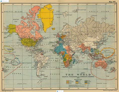 Историческая карта мира 1910 года Historical Map Of The World In 1910