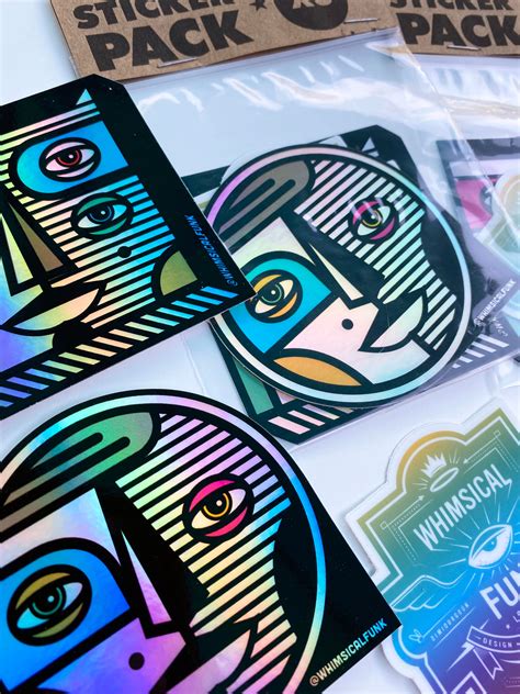 Holographic Sticker Pack 2 3 Vinyl Stickers Limited Etsy