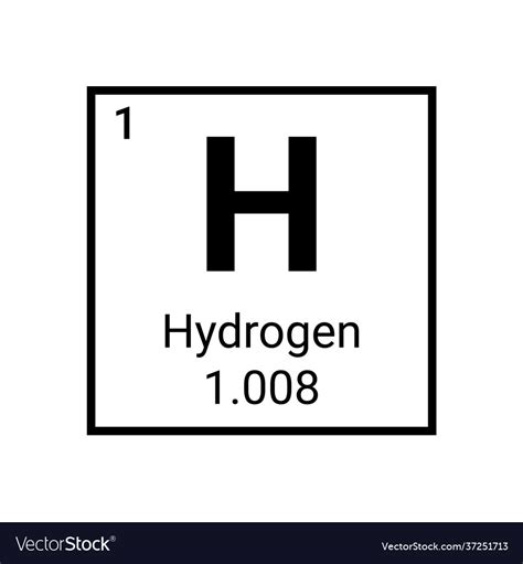 Hydrogen Periodic Table Element Hydrogen Symbol Vector Image