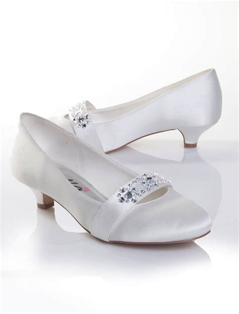 Low Heel Wedding Shoes Whiteivory Satindyeable