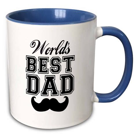 3drose Worlds Best Dad With Funny Black Mustache Retro Moustache