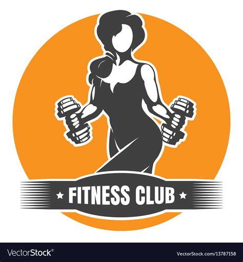Fitness Club Logo With Training Athletic Woman Vector Image