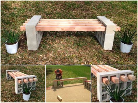 All you need are some besser blocks and a piece of panel fencing. DIY Cinder Block Bench | Home Design, Garden ...