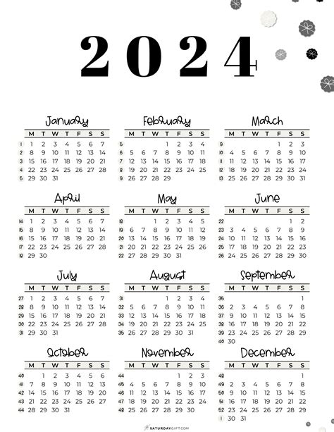 2024 Calendar With Week Numbers Starting Sunday Today Free Printable