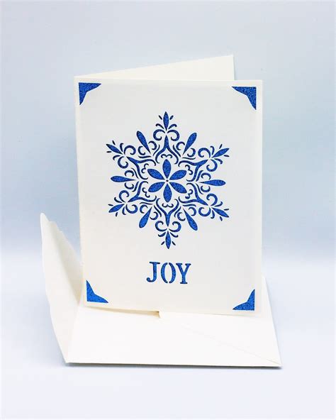 Snowflake Christmas Card Svg Xmas Joy Cut File For Cricut Silhouette