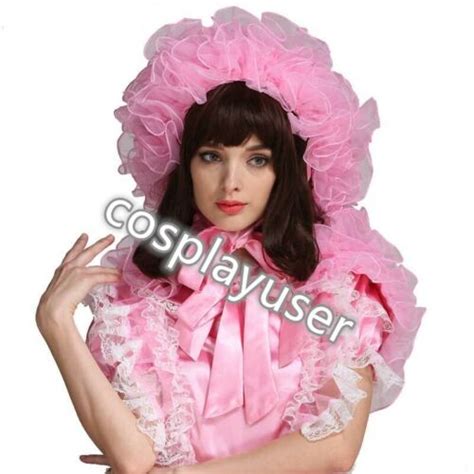 Forced Sissy Girl Extreme Prissy Organza Puffy Pink Bonnet Ebay