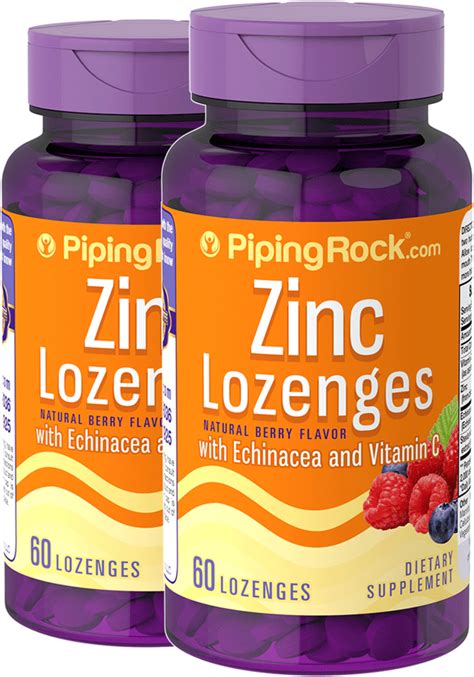 Zinc Lozenges with Echinacea & C (Natural Berry Flavor) 2 x 60 Lozenges ...