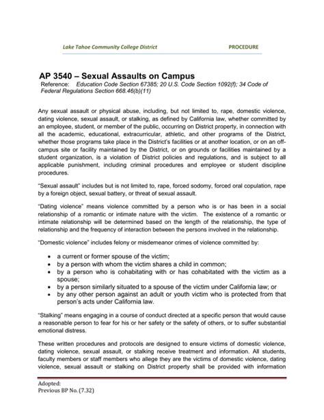 ap 3540 sexual assaults on campus