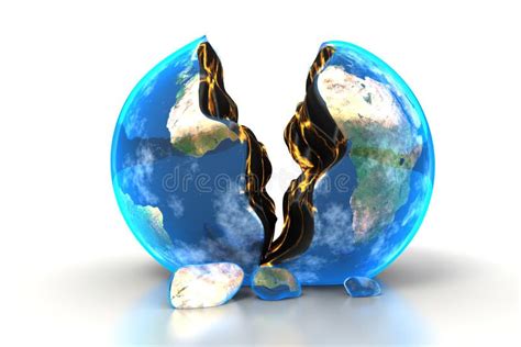 Planet Earth Cracked In Half Stock Illustration Illustration Of Globe