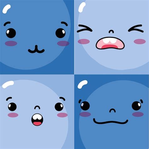 Premium Vector Set Emotions Emoji Faces Characters Icons