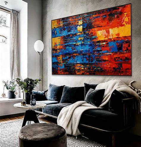 Extra Large Colorful Horizontal Modern Contemporary Abstract Wall Art