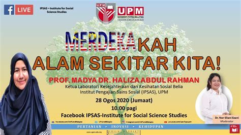 Fb Live Prof Madya Dr Haliza Abdul Rahman Youtube