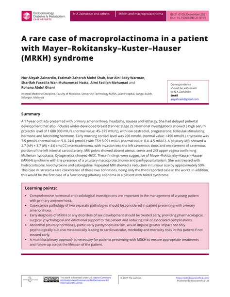 Pdf A Rare Case Of Macroprolactinoma In A Patient With Mayer