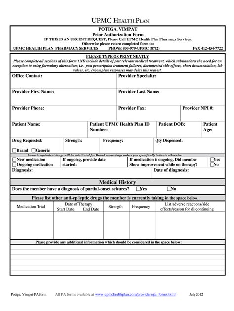 Upmc Prior Auth Form Fill Online Printable Fillable Blank Pdffiller