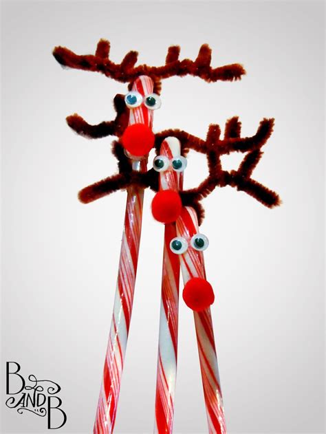 Rudolph Candy Cane Treats Candy Cane Reindeer Candy Cane Crafts