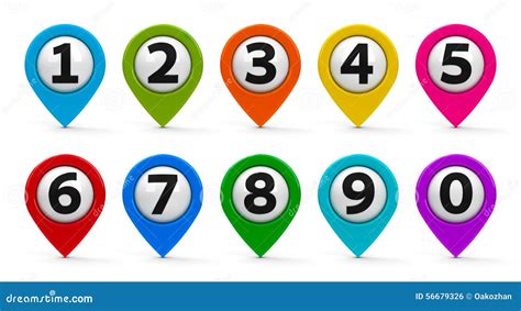 Map Pointers With Numbers Set Stock Illustration Illustration Of Math