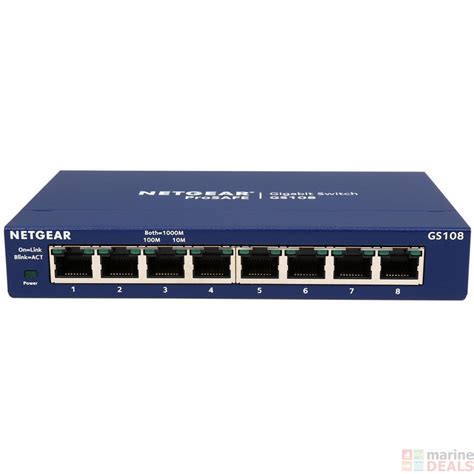 Netgear Gs108 Prosafe 8 Port Gigabit Ethernet Unmanaged Switch Data