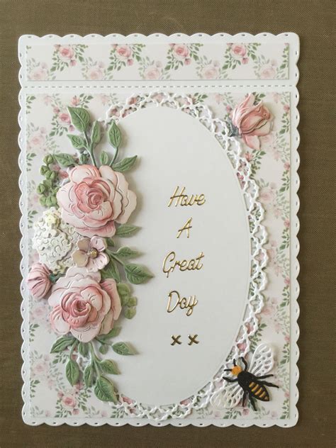 Card Made Using The Tattered Lace Floral Fragrance Collection Cards