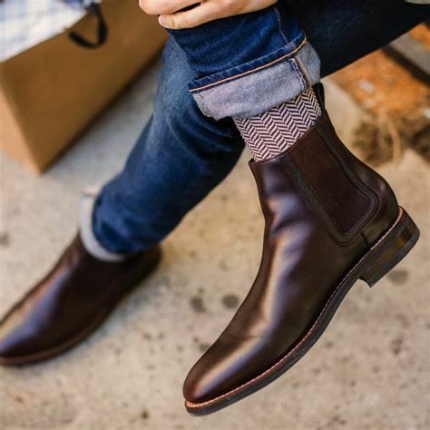 Handmade Mens Coffee Brown Leather Chelsea Boots Men Brown Leather