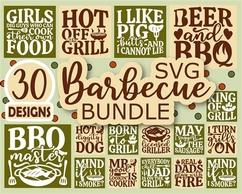 BBQ SVG Bundle Barbecue SVG Files For Cricut Grilling Svg Etsy Canada