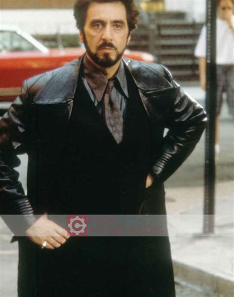 Carlitos Way Al Pacino Leather Coat Black Trench Coat Men