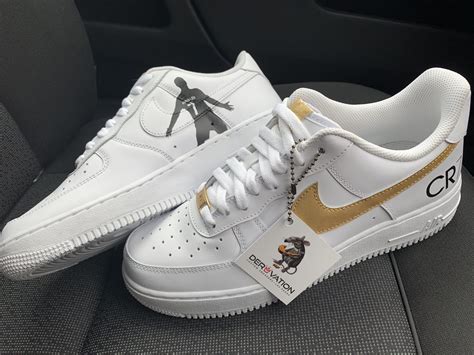 Nike air force 1 pixel highlighted in leopard print. CUSTOM 18K GOLD CR7 AIR FORCE 1 - Derivation Customs ...