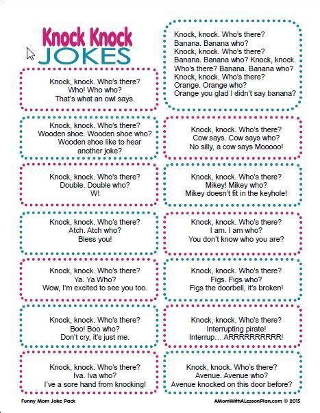 Knock Knock Jokes For Kids 20 Funny And Printable Jokes