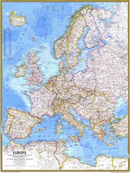 Celtic Europe 1977 Wall Map By National Geographic Ma