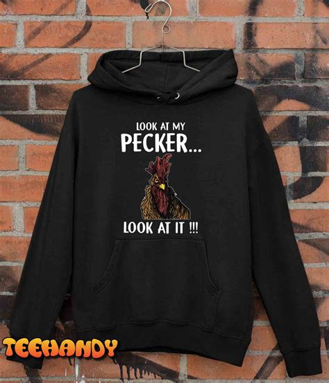 Vintage Look At My Pecker Look At It Funny Rooster Chicken T Shirt